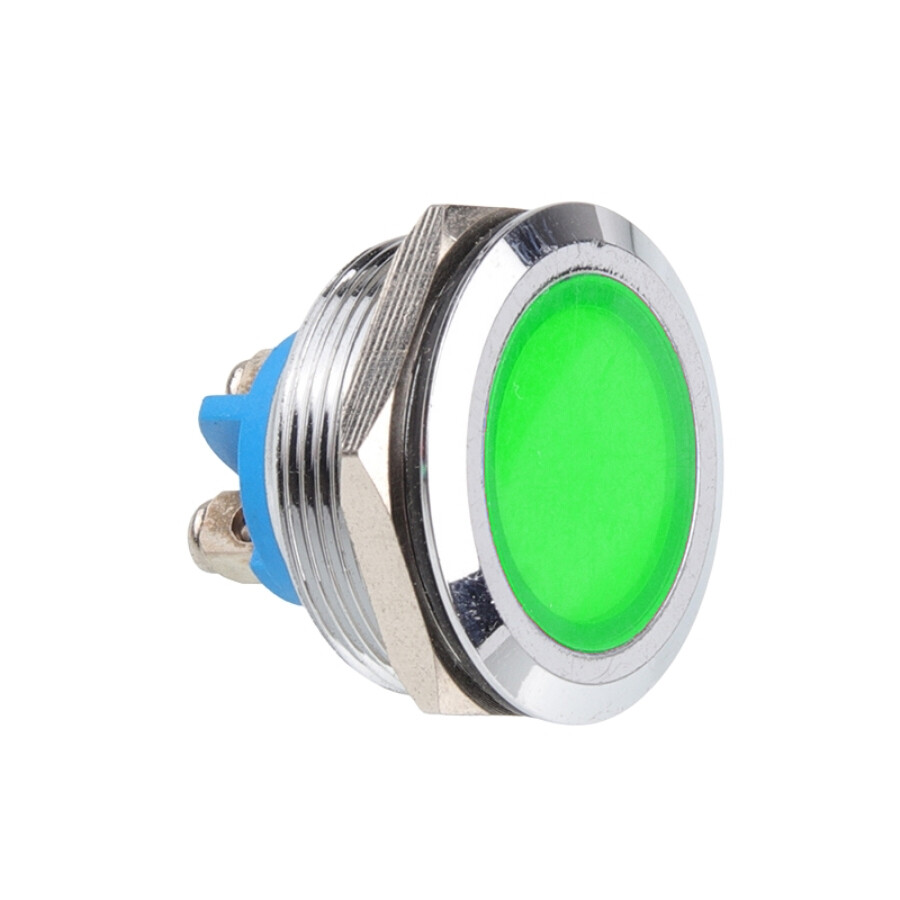  25l-p1 25mm 12-24v Metal Sinyal Lambası - Yeşil