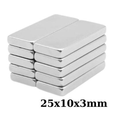 25x10x3mm Neodyum Güçlü Mıknatıs - Neodim Magnet - 1