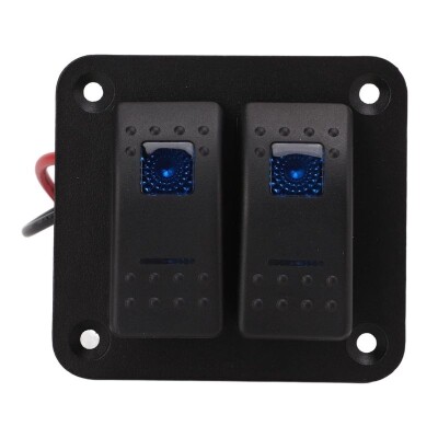 2'li ON-OFF Mavi Işıklı Anahtar Switch Panel 12V-24V - 1