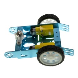 2wd mBot Aluminum Vehicle Kit - Blue (Including Engine and Wheel) - 2