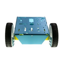 2wd mBot Aluminum Vehicle Kit - Blue (Including Engine and Wheel) - 4