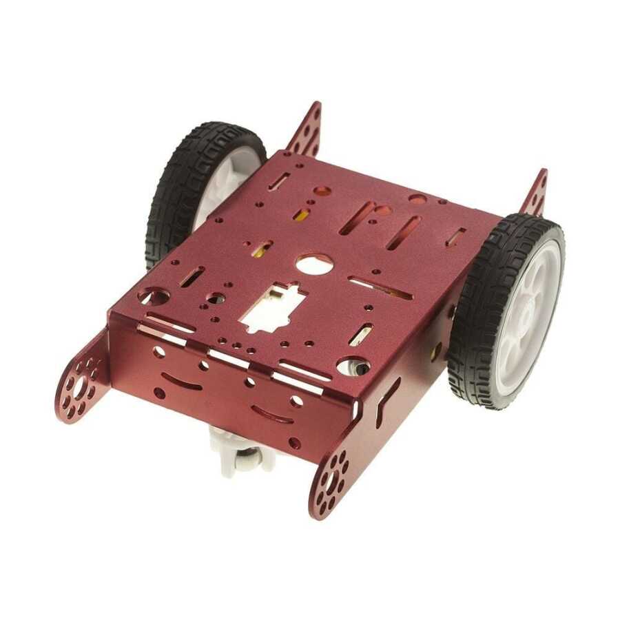  2wd Mbot Alüminyum Araç Kiti - Kırmızı (motor Ve Tekerlek Dahil)