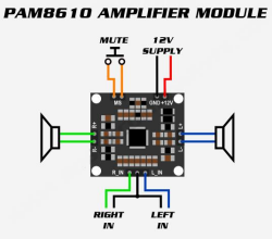2x15W Amplifier Circuit 15W stereo PAM8610 Amplifier - Amplifier Sound Amplifier - 2
