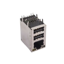 2xUSB-A 2.0 Female - 1xRJ45 Female Ethernet Port PCB Type - 2