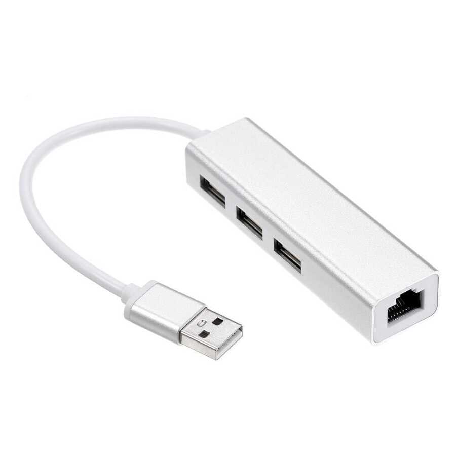  3 Port Usb 3.0 Çoklayıcı + 100 Mpbs Ethernet Usb Çevirici Rj45