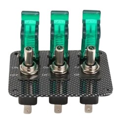 3-way ON-OFF Toggle Switch Panel - Green - 1