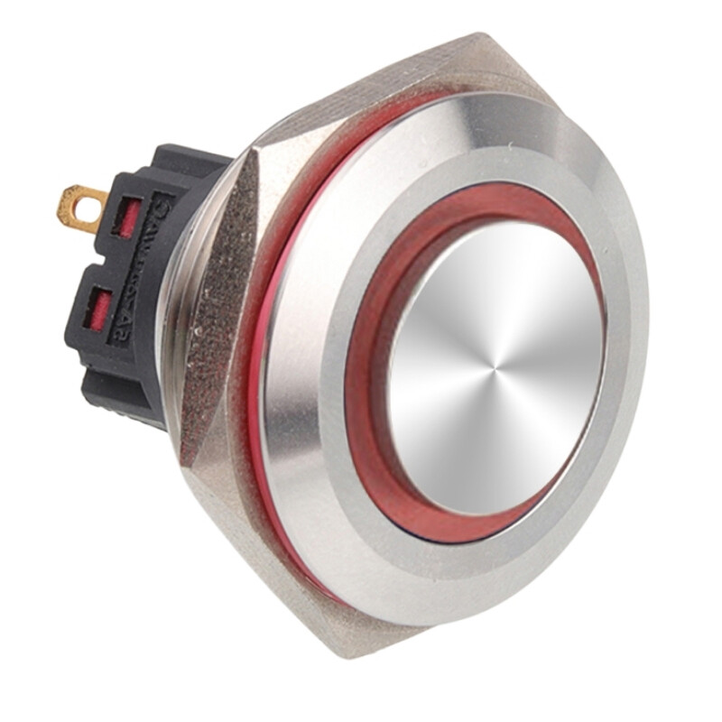  30b-g1z-e 30mm Çıkık Anahtarlı Işıklı Metal Buton - Kırmızı