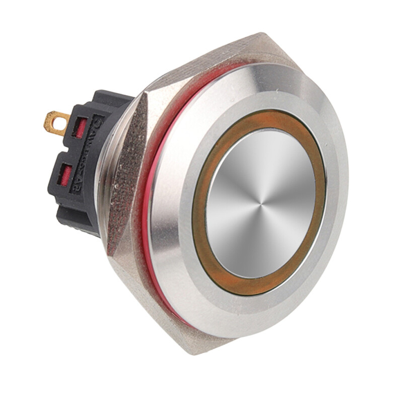 30b-p1z-e 30mm Düz Anahtarlı Işıklı Metal Buton - Sarı