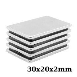 30x20x2mm Neodyum Güçlü Mıknatıs - Neodim Magnet 