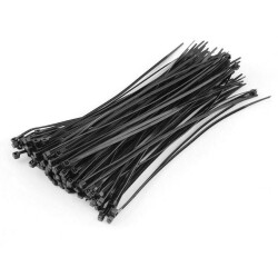 3.6mmx200mm Cable Tie Black - 100 Pieces 