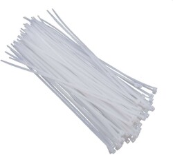 3.8mmx400mm Cable Tie White - 100 Pieces 