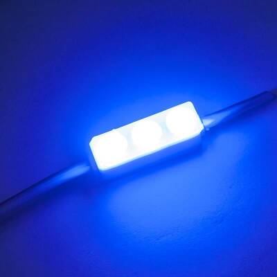 3'lü Mercekli Mini Modül Led - Mavi 12V 0.5W - 2