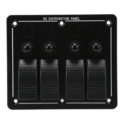 4'lü ON-OFF Kırmızı Işıklı Anahtar Switch Panel - Aşırı Akım Korumalı - 1