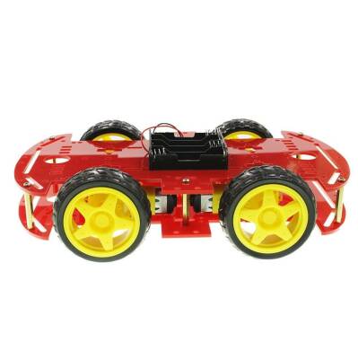 4WD Red Chassis Wheel Car Kit - 2