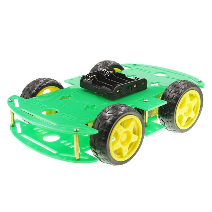  4wd Yeşil Şase Tekerlekli Araba Kiti