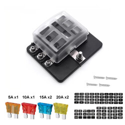 6 Channel Auto Blade Fuse Box - With LED 