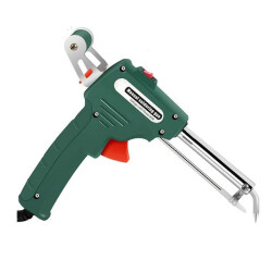 60W Bent Tip Green Gun Soldering Iron - With Solder Wire Feed 
