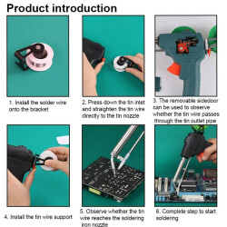 60W Flat Tip Gun Soldering Iron - With Solder Wire Feed - 3