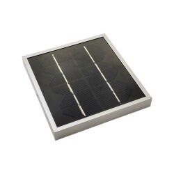 6V 600mA Su Geçirmez Solar Panel - Alüminyum Kasa 130x130mm 