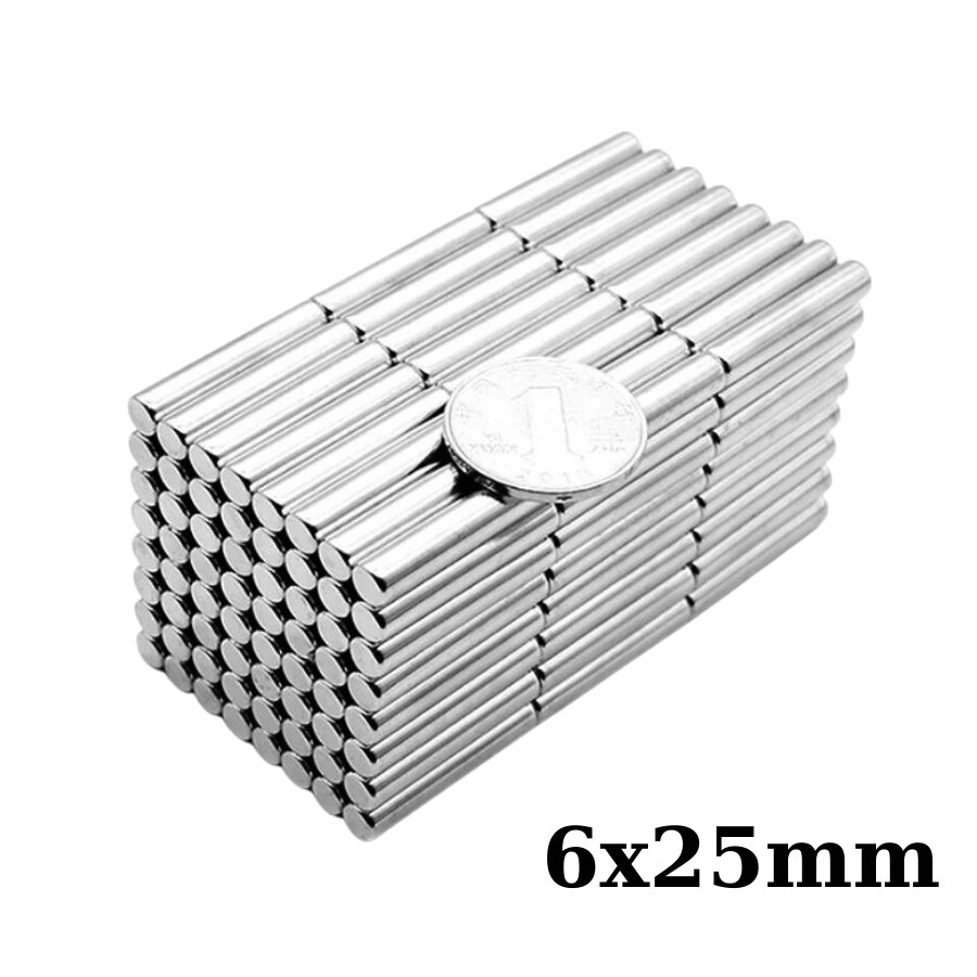  6x25mm Neodyum Güçlü Mıknatıs - Neodim Magnet