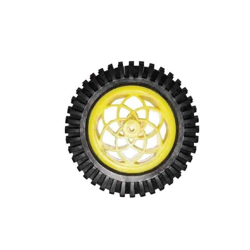  79mm Plastik Arazi Tekerleği - Sarı Plastik Motor Uyumlu