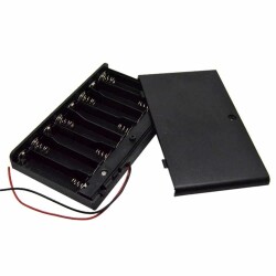 8 AA Battery Holders - With Cover and Key 