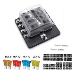 8 Channel Auto Blade Fuse Box - With LED 