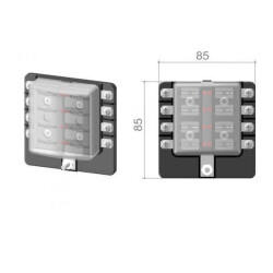 8 Channel Auto Blade Fuse Box - With LED - 3
