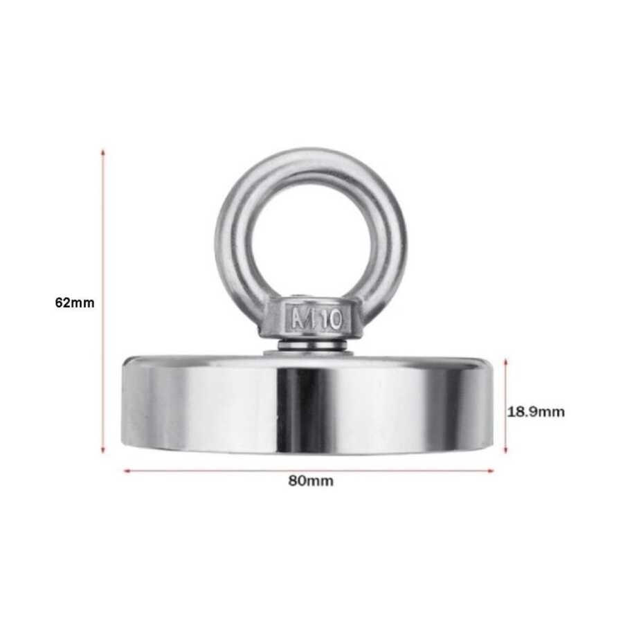  80mm Fishing Magnet - Neodyum Pot Mıknatıs