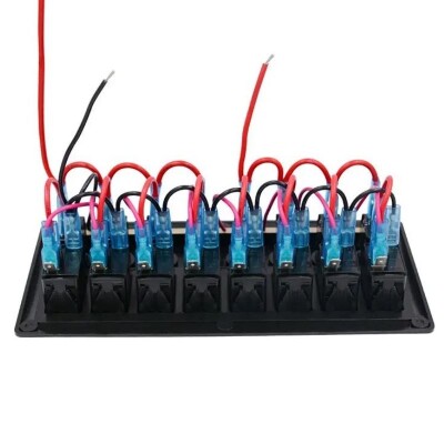 8'li ON-OFF Kırmızı Işıklı Anahtar Switch Panel - Aşırı Akım Korumalı - 2