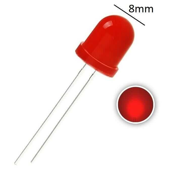 8mm Kırmızı Led - 10 Adet 8mm Led Motorobit - Motorobit.com