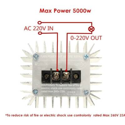 AC 220V 5000W Motor Dimmer Hız Kontrol Kartı - 4
