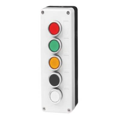 Beşli Push Buton Kutusu - Kırmızı / Yeşil / Sarı / Mavi / Beyaz - 1