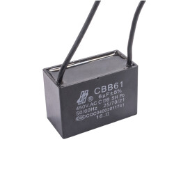 CBB61 6uF 450V Kablolu Kutulu Daimi Kondansatör - 1