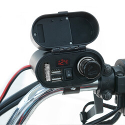 CD-3068 Waterproof Multifunctional Dual USB Charger and Cigarette Lighter Holder - 3