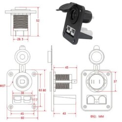 Dişi Araç Çakmak Panel - Anderson Power Soketli - 4