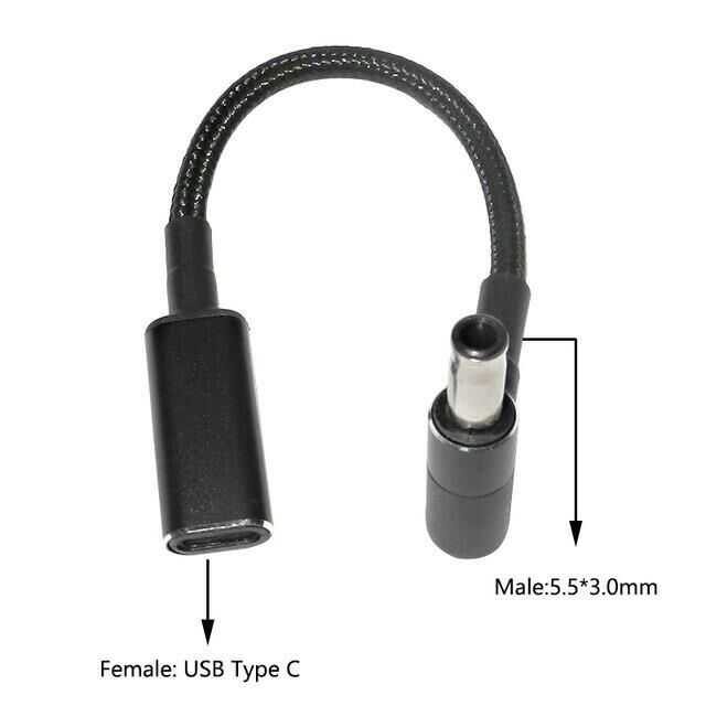 Dişi Type C - Erkek 5.5x3mm Jack Dönüştürücü Kablo Tip-c To 5530