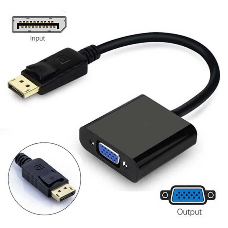  Display Port - Vga Çevirici Dönüştürücü Adaptör