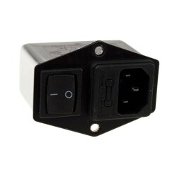 DL-3DZ2KR EMI Filter 3A Switched Male Power Socket - With Fuse Holder 