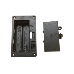Dual 2xAAA Panel Type Battery Holder with Cover and Key 