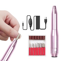 Electric USB Aluminum Nail File Set - Manicure Pedicure - 1