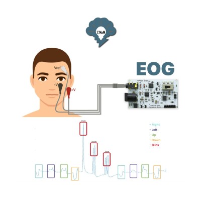 EMG EOG ECG Sensor Card (Muscular Eye and Heart Signals Detection) - 2