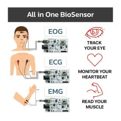 EMG EOG ECG Sensor Card (Muscular Eye and Heart Signals Detection) - 1