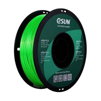Esun eSilk 1.75mm Parlak Yüzeyli Yeşil Filament - Green - 1
