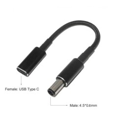 Female Type C to Male 4.5x0.6mm Dell Converter Cable Type-C to 4506DELL 