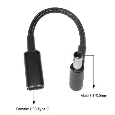 Female Type C to Male 5.5x3mm Jack Converter Cable Type-C to 5530 - 1