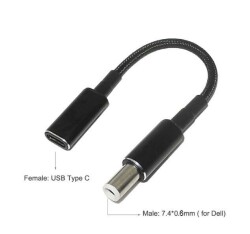 Female Type C to Male 7.4x0.6mm Dell Converter Cable Type-C to 7406DELL 