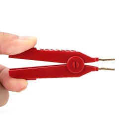 Gold Plated Large Test Clip - Red Crocodile 