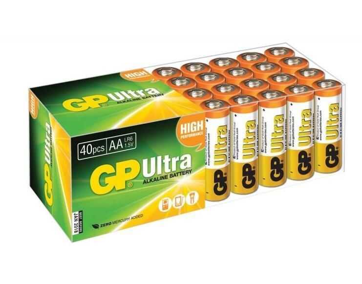 GP Ultra 40'lı AA Kalem Pil - Ekonomik Paket Alkalin Pil GP - Motorobit.com