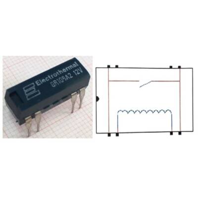 GR108 A2 12V Reed Relay Single Contact N/O 12VDC 0.5A - 2